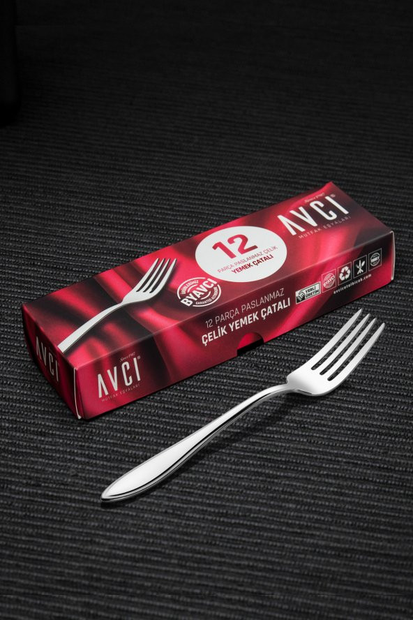 Elit 12 Adet Yemek Çatalı 18/10 Paslanmaz Çelik ürün görseli 1