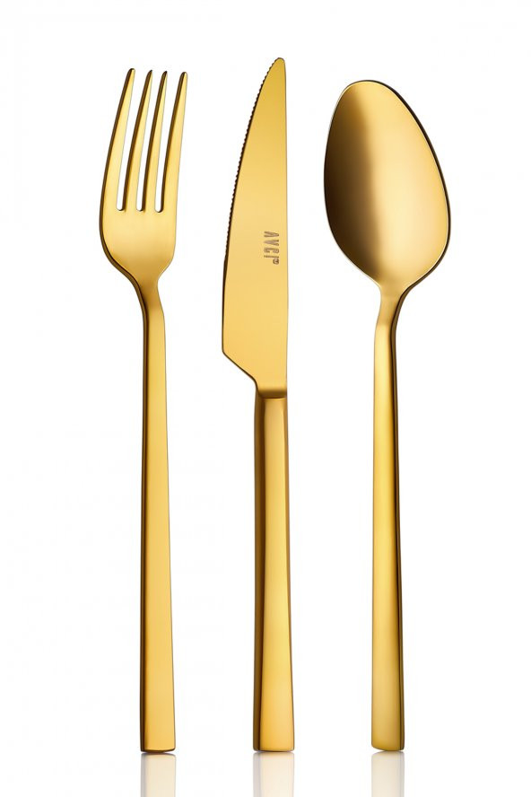 Klas Titanyum Mat Gold 36 Parça Çatal Kaşık Bıçak Takımı 18/10 Paslanmaz Çelik ürün görseli 1