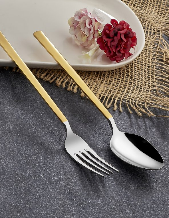 Soft Touch Mat 30 Parça Çatal Kaşık Takımı 18/10 Paslanmaz Çelik ürün görseli 1
