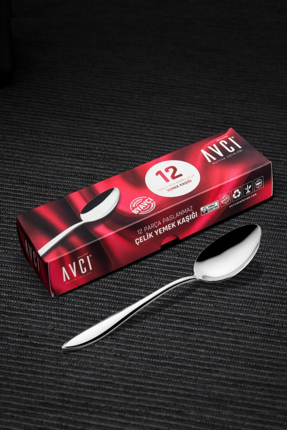 Elit 12 Adet Yemek Kaşığı 18/10 Paslanmaz Çelik 2,5 mm ürün görseli 1