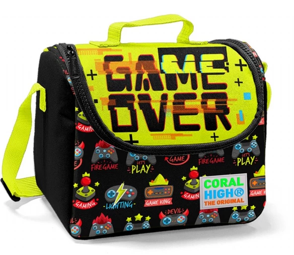 Coral High Game Over Baskılı Termoslu Beslenme Çantası - Erkek Çocuk ürün görseli 1