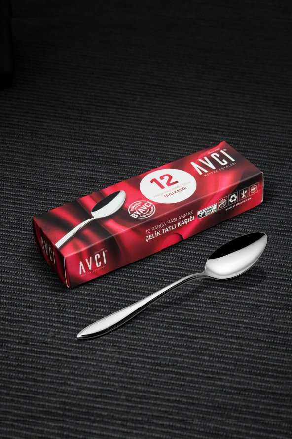Elit 12 Adet Tatlı Kaşığı 18/10 Paslanmaz Çelik 2 mm ürün görseli 1