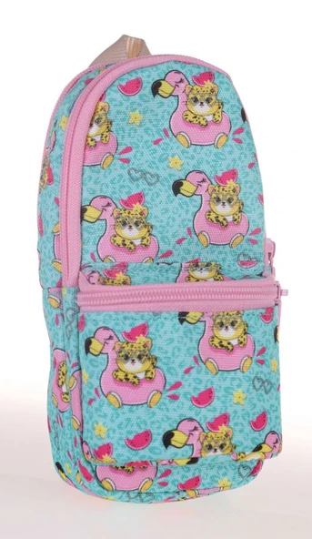 Kaukko Nature Junior Bag Aslan ve Flamingo Kalem Çantası - Kız Çocuk ürün görseli 1
