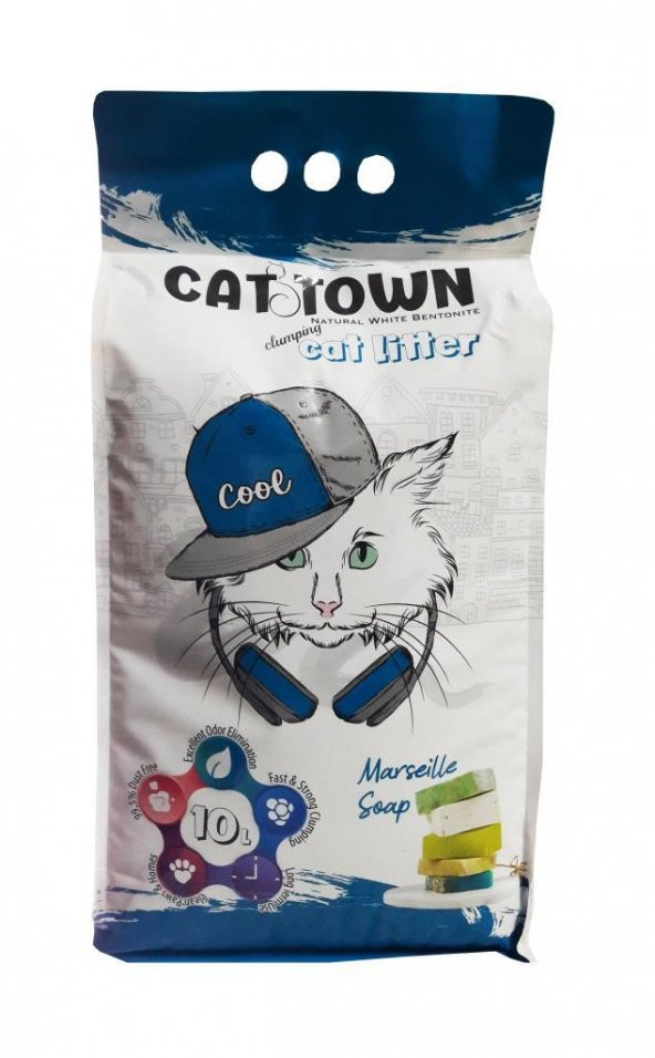 Cat Town Topaklaşan Kedi Kumu Marsilya Sabunlu İnce Taneli 10 Lt ürün görseli 1