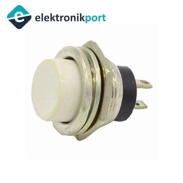 16mm Beyaz Push Buton Metal DS-212 IC-180 ürün görseli 1