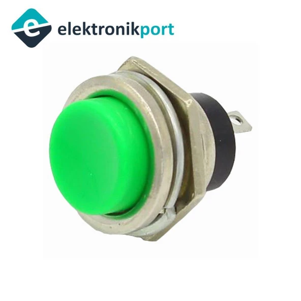16mm Yeşil Push Buton Metal DS-212 IC-180 ürün görseli 1
