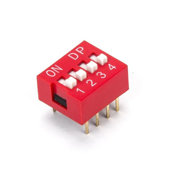8 Pin - 4 Switch DIP Kırmızı ürün görseli 1