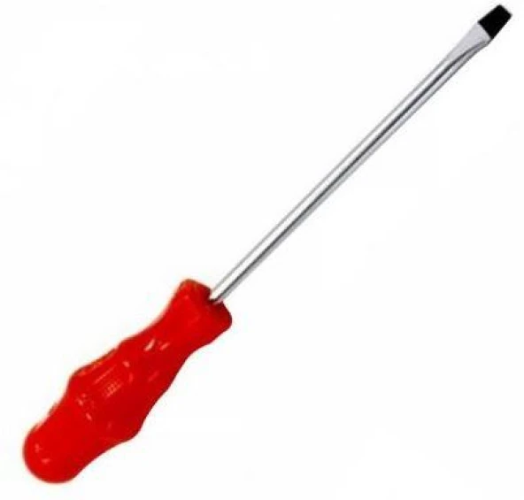 Düz Tornavida 15 cm Kırmızı  (Büyük) ürün görseli 1