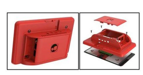 Raspberry Pi 4 Uyumlu Dokunmatik Ekran Kasası - Kırmızı ürün görseli 1