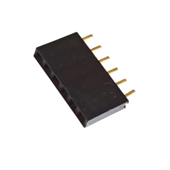 1x6 Header Dişi 10 Adet Siyah 2,54mm 180 Derece Black ürün görseli 1