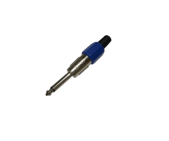 6.3mm Mono Metal Gitar Jak Erkek - Mavi ürün görseli 1
