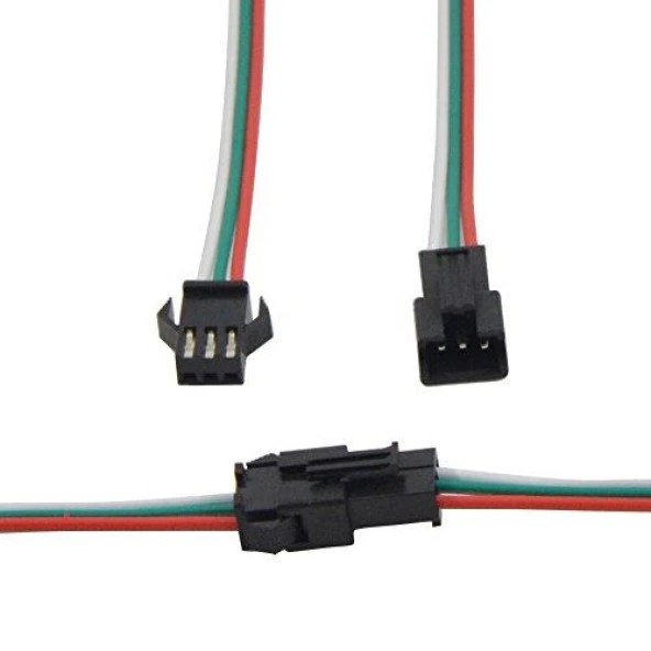 3 Pin Sm Jst Kablo 20 + 20cm Erkek - Dişi Takım ürün görseli 1