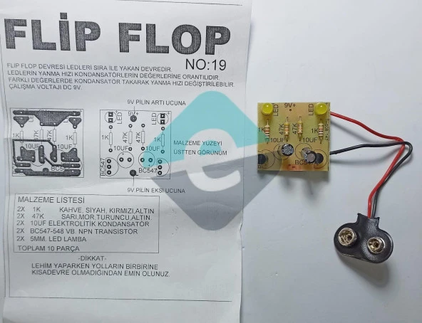 Flip Flop Devresi 2 Ledli Montajlı ürün görseli 1