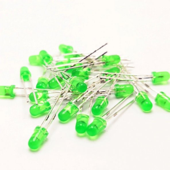 Led 5mm Yeşil Difused 10 Adet ürün görseli 1