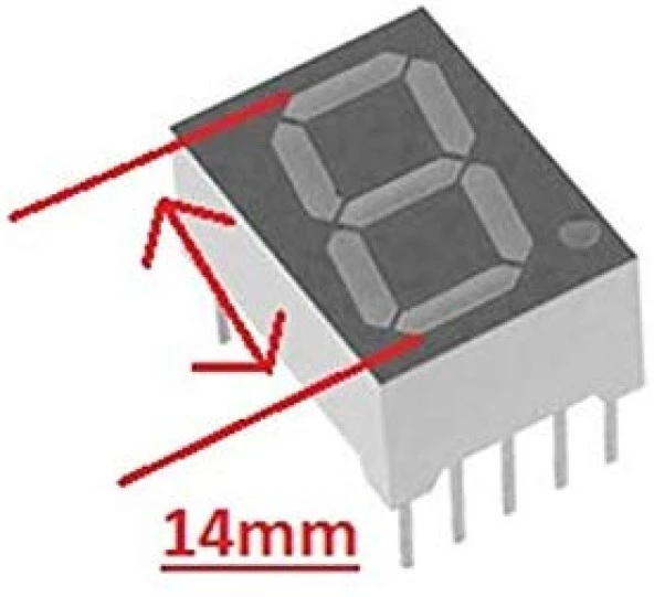 14mm Ortak Katot Seven Segment Display - Kırmızı - Resim 2