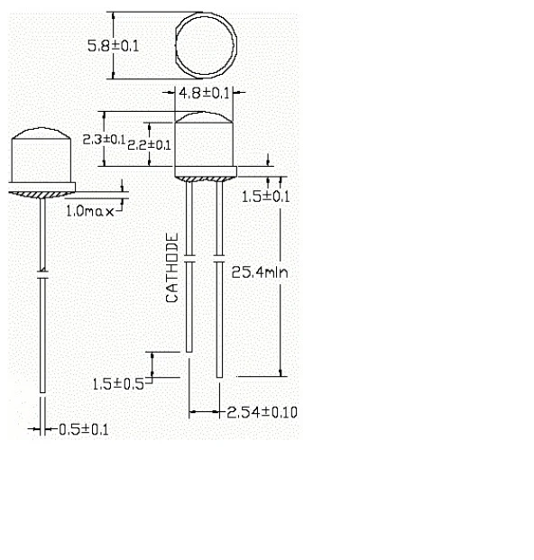 Led 4.8mm Mantar Yeşil Şeffaf - Resim 3