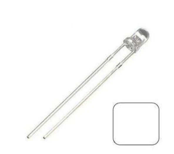LED 3mm Beyaz Şeffaf (10 Adet) ürün görseli 1