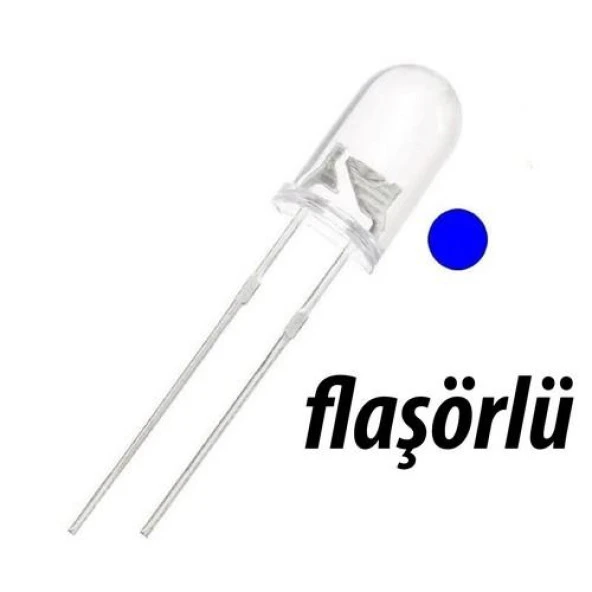 Led Flaşör Mavi 5mm Animasyonlu 2 Pin ürün görseli 1