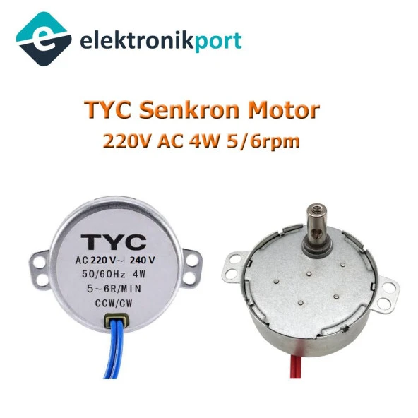 Senkron Motor TYC AC 220-240V 50-60Hz  5/6 RPM ürün görseli 1
