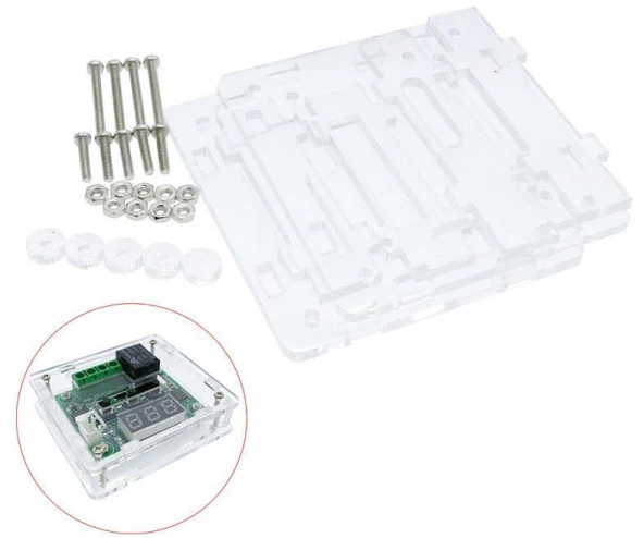 W1209 Kuluçka Termostat Şeffaf Akrilik Kutu ürün görseli 1