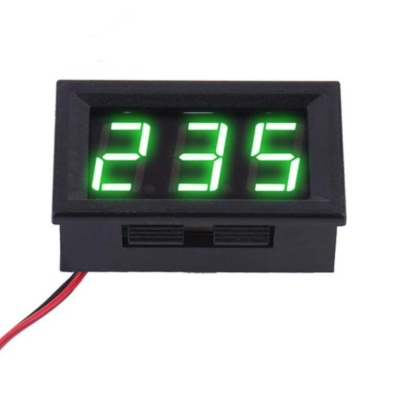 0.56" 0-30V 3 Kablolu DC Yeşil Voltmetre ürün görseli 1