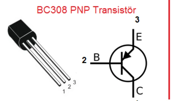 BC308 Transistör BJT PNP TO-92 - Resim 2