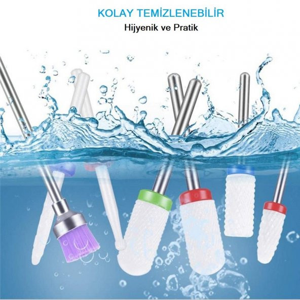 7 PARÇA PROFESYONEL SERAMİK PEDİKÜR MANİKÜR UÇLARI - Resim 5