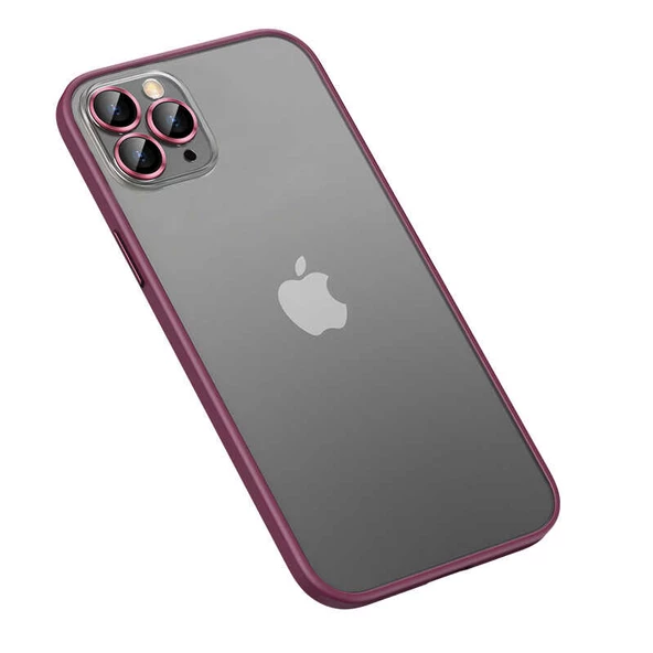 iPhone 12 Pro Kılıf Retro Kamera Lens Korumalı Renkli Lüx Mat Kapak - Resim 8