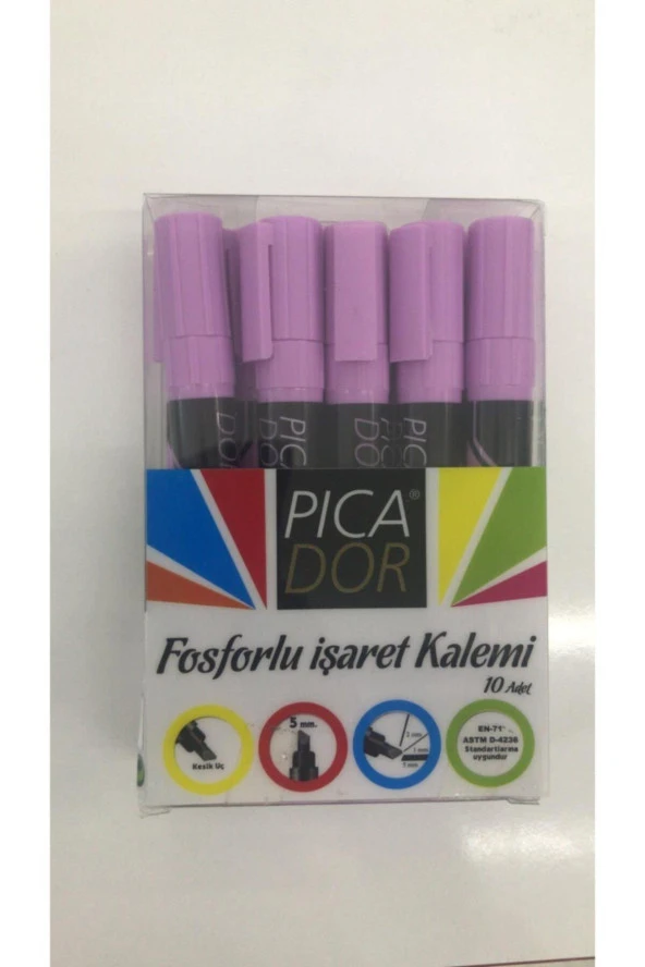 Picador Fosforlu Kalem Pastel Mor (10 Lu Paket) ürün görseli 1