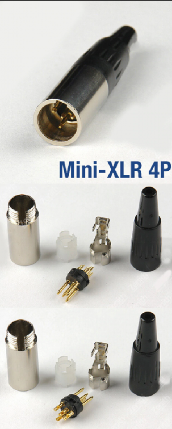 4 Pin Mini XLR Erkek Konnektör ürün görseli 1