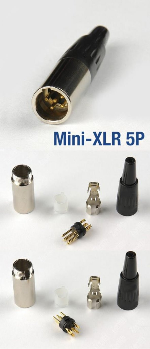 5 Pin Mini XLR Erkek Konnektör ürün görseli 1