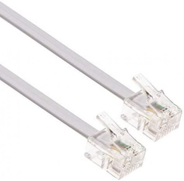 PrimeX PX-KKT03 2CX0.10mmx7 3 Metre ADSL RJ11 Telefon Kablosu Gri ürün görseli 1