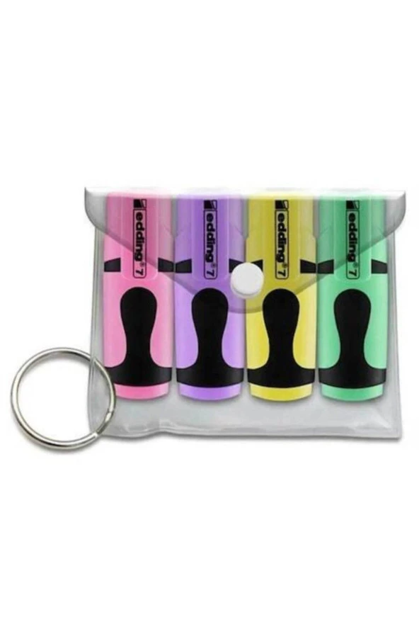 Edding Mini Fosforlu Kalem Pastel Renkler 4 Lü Poşet (12 Poşet) ürün görseli 1