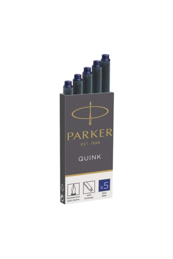 Parker Dolma Kalem Kartuşu Quink 5 Li Mavi (20 Paket) ürün görseli 1