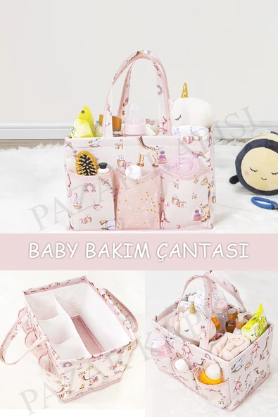 Baby Bebek Bakım Çantası Çok Gözlü Organizer Pembe ürün görseli 1