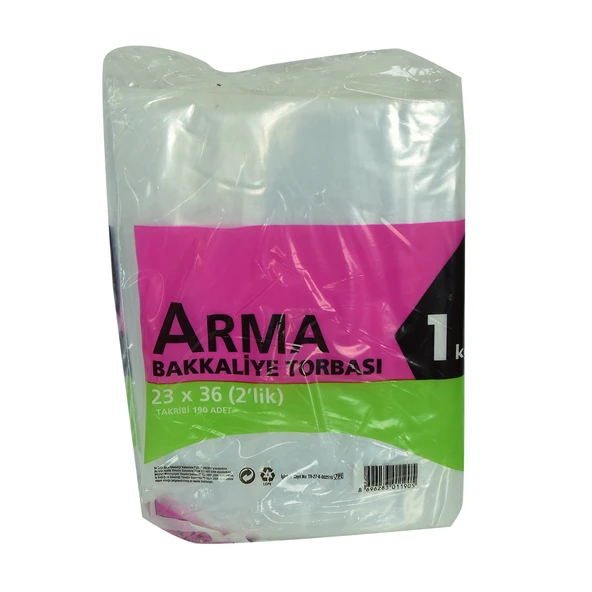 Naylon Torba Arma Şeffaf Bakkaliye Kuruyemiş Şeker Torbası 23x36 (2 lik ) Takribi 190 Adet 1000 Gr ürün görseli 1