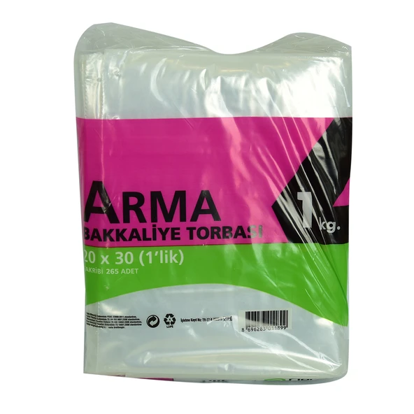 Naksan Naylon Torba Arma Şeffaf Bakkaliye Kuruyemiş Şeker Torbası 20x30 (1 lik ) Takribi 265 Adet 1000 Gr ürün görseli 1