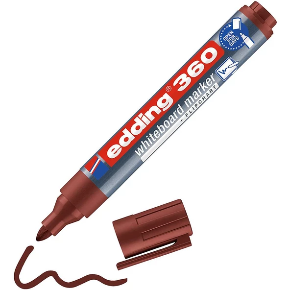 Edding Silinebilir Beyaz Tahta Kalemi Edding 360 KAHVERENGİ Edding Flipchart Kalemi Edding Sunum Kalemi ürün görseli 1