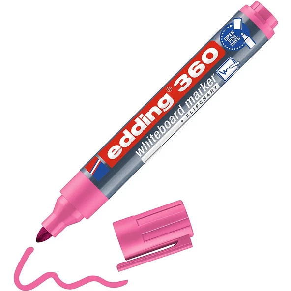 Edding Silinebilir Beyaz Tahta Kalemi Edding 360 PEMBE Edding Flipchart Kalemi Edding Sunum Kalemi ürün görseli 1