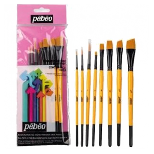 Pebeo Fırça Seti Angular-Kesik Uç-Suluboya 8 Li SET-6 ürün görseli 1