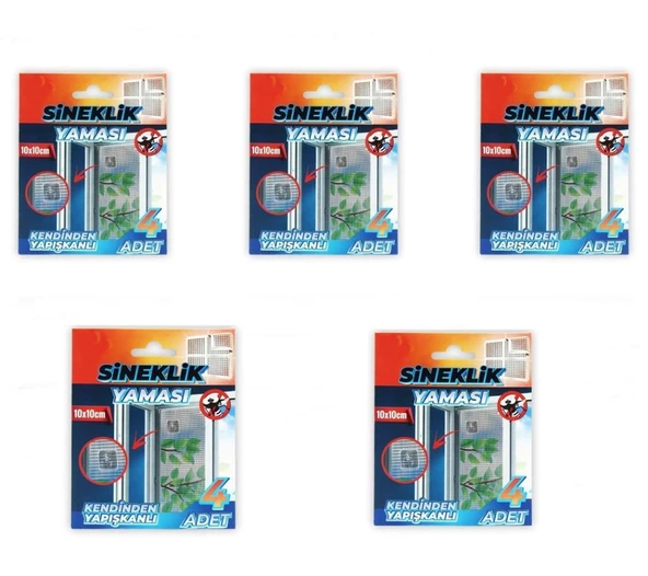 Sineklik Yaması Sineklik Tamir Bantı Kendinden Yapışkanlı 10x10cm 4Adet 5 Paket ürün görseli 1