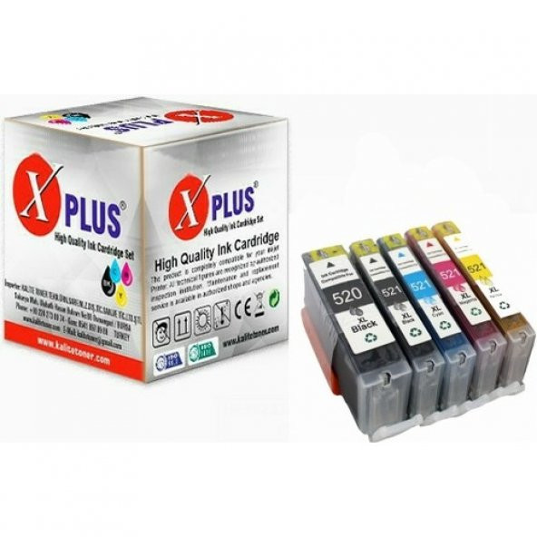 Xplus Canon Pixma MP620 PGI-520XL / Clı -521XL 5 Renk Muadil Kartuş Seti 500 Sayfa ürün görseli 1