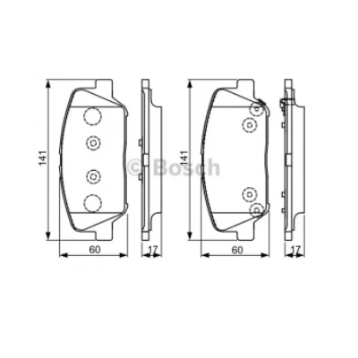 Hyundai İ20 1.4 1.6  0986495337 ÖN FREN BALATASI BOSCH ürün görseli 1