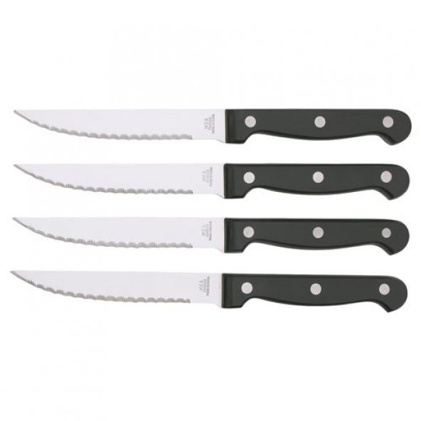 4 Adet Bıçak Seti IKEA Çok Amaçlı MeridyenDukkan 22 Cm Siyah-Paslanmaz Çelik 4 Lü Set ürün görseli 1