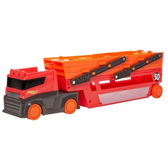 Hot Wheels Mega Mega Tır Turuncu 50 Araç Kapasiteli Rampalı ürün görseli 1