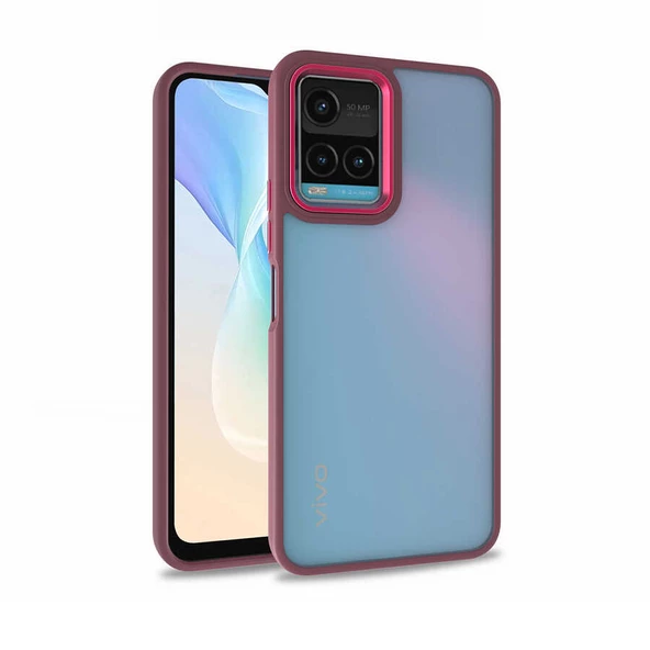 Gpack Vivo Y33S Kılıf Flora Sert Silikon Arkası Cam Şeffaf ürün görseli 1