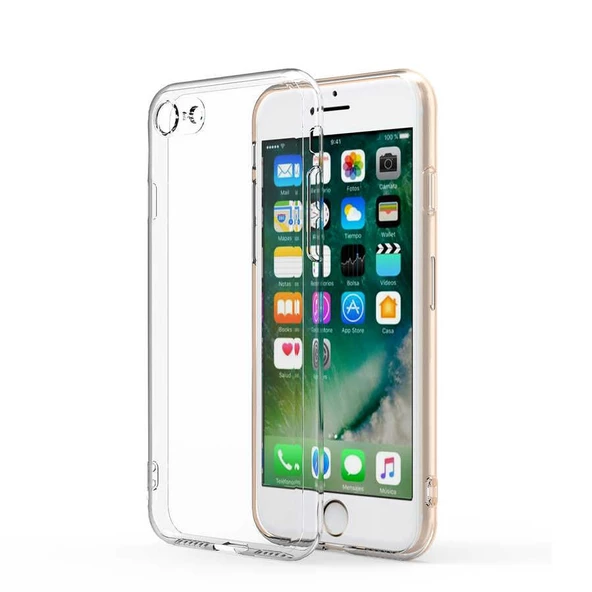 Gpack Apple iPhone SE 2022 Kılıf Süper Silikon Lüx Korumalı Şeffaf - Resim 2