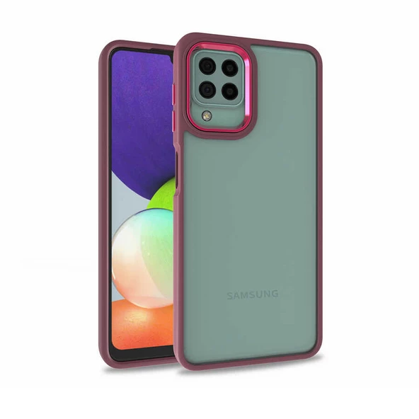 Gpack Samsung Galaxy A22 4G Kılıf Flora Sert Silikon Arkası Cam Şeffaf ürün görseli 1