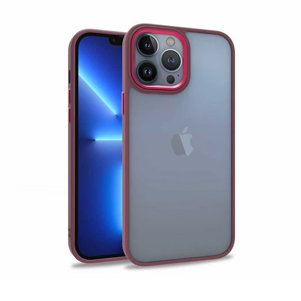 Gpack Apple iPhone 13 Pro Max Kılıf Flora Sert Silikon Arkası Cam Şeffaf ürün görseli 1