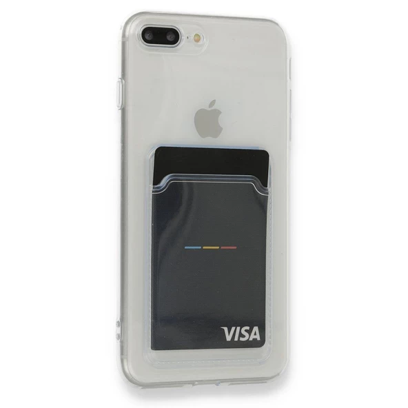 Gpack Apple iPhone 8 Plus Kılıf 1 Adet Kartlıklı Şeffaf Silikon Lüx Korumalı ürün görseli 1